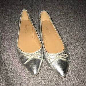 Silver Pointed Ballet Flats